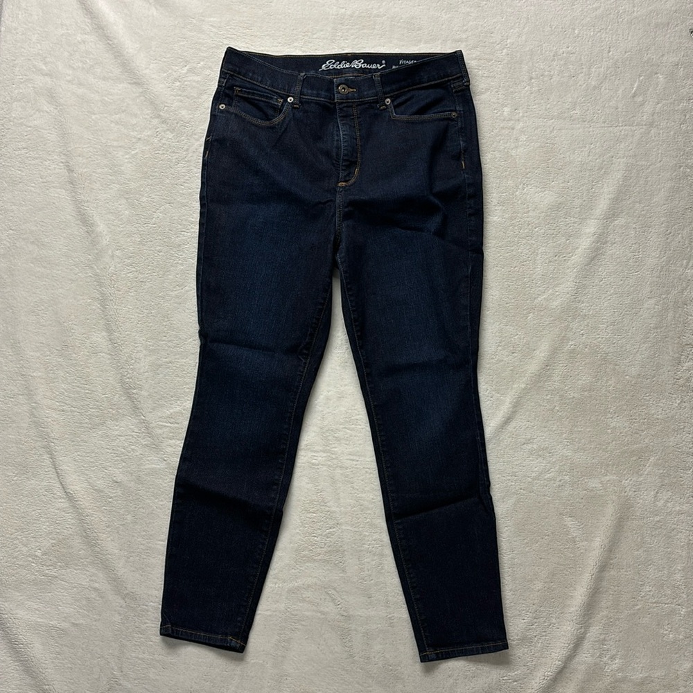 𝅺EDDIE Bauer Voyager high rise skinny ankle Jeans dark blue size 12